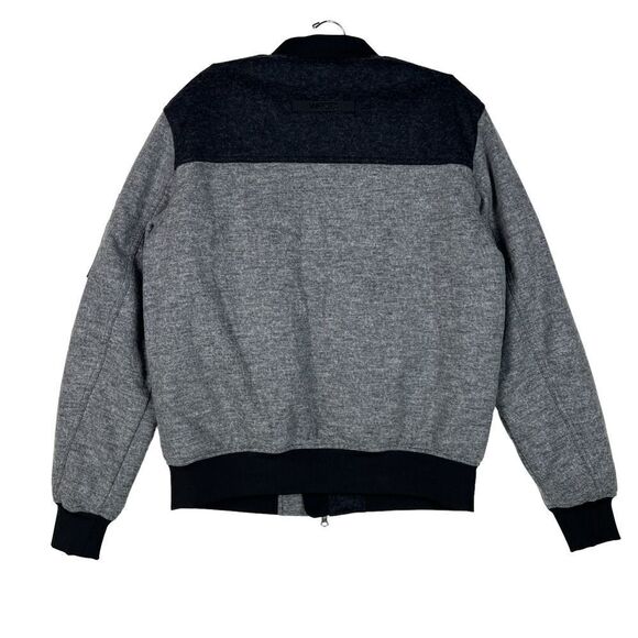 New Wesc MumelĀ Women Bomber Jacket US L MelangeāGreyāColorblockāFlannelā$225 - Picture 3 of 12